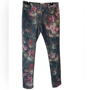 Haute Hippie Jean Floral Women's Jeans size 28 multicolor Skinny Bohemian Artsy